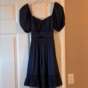 EUC ALTARD STATE Elegant Navy Puff Sleeve Dress